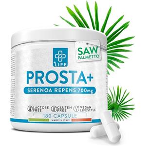 +LIFE Serenoa Repens Prostata Integratore 700mg PiùLife, 2 Al Giorno, Saw Palmetto Con Pygeum Africanum Per Il Benessere Delle Vie Urinarie Uomo, Estratto Di Mirtillo Antiossidante, Prostaplus 180 Capsule