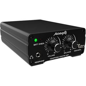 Audibax AHP-200A - Amplificatore per Cuffie HiFi - Compatibile con Telefoni MP3 MP4 Laptop - Amplificatore per Cuffie Portatile da 3,5 mm - Passa da Mix Stereo a Mono