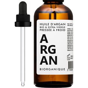 Biorganique Olio di argan bio al 100%, da 50 ml, puro e naturale, ideale per curare capelli, corpo, pelle e unghia