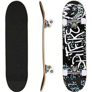 HUOLE Skateboard a 7 strati, skateboard completo, in legno d'acero, pSkateboard Completo,con Cuscinetti ABEC-7 e Ruote PU Ideale per Bambini Adolescenti e Adulti Ragazzo e Ragazza(79 * 20 * 8.5cm)