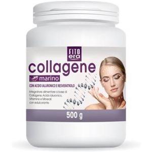 FITOERA Collagene Marino in Polvere 500g - Con Acido Ialuronico, Biotina, Vitamina C, E, Zinco e Resveratrolo per Pelle, Capelli e Unghie - Alta Solubilità