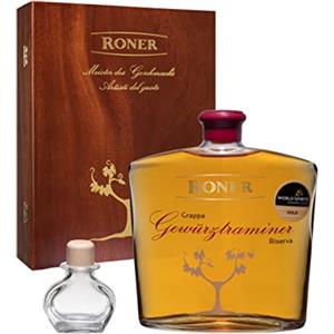 Roner Gewürztraminer Riserva (1x 0,7l) - Grappa Riserva dalla Distilleria Artigianale Alto Adige Südtirol più premiata d'Italia - 700 ml