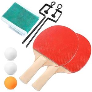 Generico Set Ping Pong con 2 Racchette 3 Palline Rete e Supporti per Rete Kit Ping Pong Completo per Bambini Ragazzi e Adulti Gioco da Interni o Esterni Pingg Pong da Tavolo Tennis Tavolo Universale