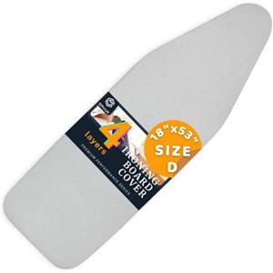 SAVUK Copriasse da stiro e cuscinetto con ampia dimensione lunga, bordo elastico regolabile, riflettente, adatto per asse da 140 x 45, 130 x 50 o 140 x 50 cm, misura 55 x 150 cm, grigio 2XL