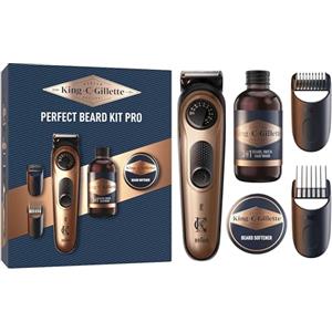 King C. Gillette Beard Trimmer PRO Set Regalo per Uomo, Regolabarba e Detergente in Formato Mini da 60 ml, Balsamo in Formato Mini da 25 ml