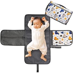 LEADSTAR Fasciatoio Portatile, Portable Tappetino Borsa per Il Cambio Pannolino, Pieghevole Impermeabile Fasciatoio con Cuscino Poggiatesta Tasche, Orinatoio Pad Kit per Neonato Esterno Casa Viaggio