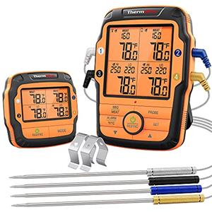 ThermoPro TP27C Termometro da Cucina Digitale con Cottura Senza fili a Doppia Donda per Barbecue Carne Forno Termometro per Alimenti, Monitora la temperatura a Partire da 500 Piedi di Distanza