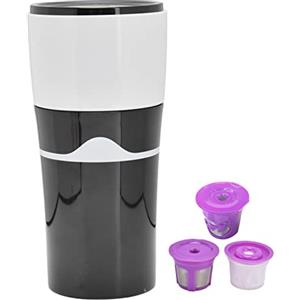 Yuezhongoo Macchina per caffè Americano Portatile da 450 Ml, Macchina per caffè Americano da Viaggio per Ufficio, Campeggio, Macchine per caffè Calde E Fredde per Capsule K Cup(Bianco e Nero)