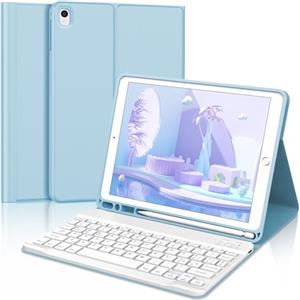 FOGARI Tastiera Italiano per iPad 9 Generazione - Custodia Tastiera per iPad 10.2 2021, con Tastiera Rimovibile e Portapenne, Custodia con Tastiera per iPad 9a/8a/7a, iPad Pro 10.5, iPad Air 3, Blu