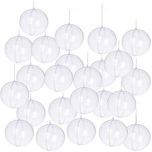 Yeelan Set di 19Pezzi, 4cm Plastica Trasparente Acrilico Riutilizzabile Palla Trasparente Sfera Bauble Ornamento per la Festa Nuziale di Natale Home Decor