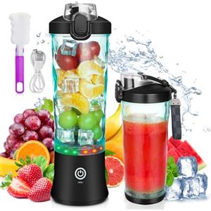 Rainpal Frullatore Portatile per Frullati e Smoothie, 600mL Frullatore Portatile Ricaricabile USB con Coperchio a Tazza, 6 lame, Frullatore Personale Senza fili, Tazza per Smoothie Senza BPA