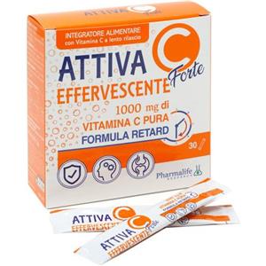 PHARMALIFE RESEARCH Srl ATTIVA C FORTE EFFERV 30STICK - Integratore con Vitamina C a Lento Rilascio e Riboflavina