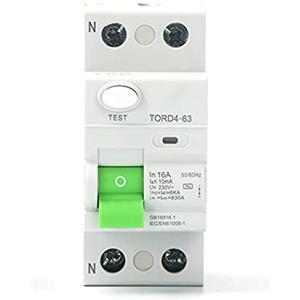 Agona AC 2P 6KA RCCB RCD 230V Interruttore Differenziale Interruttore di Sicurezza Interruttore di Sicurezza TORD4-63, 2P 16A 10MA