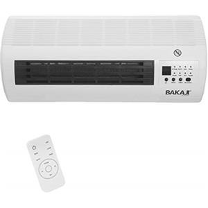 Bakaji Termoventilatore Ceramico Elettrico a parete Stufa Montaggio a muro con Telecomando 2 Livelli di Potenza Selezionabili 1000W / 2000W, Display LED e Funzione Timer (45 cm larghezza)