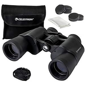 Celestron 72358 LandScout Binocoli prismatici Porro 8x40mm resistenti all'acqua con impugnatura in gomma, lenti rivestite, vetro ottico K9, fascia per il collo e custodia morbida, Nero