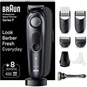 Braun Series 7 RASOIO ELETTRICO BARBA Con lama barba Problade, REGOLABARBA UOMO 40 Lunghezze, Accessori Da Barbiere, Base Di Ricarica, Custodia, Idea Regalo, BT7441 Nero Elettrico