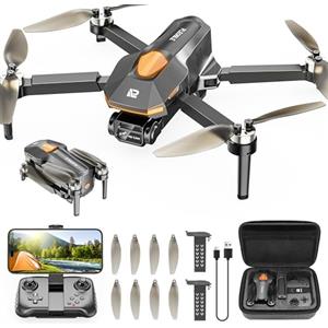 PLEGBLE Drone Con Telecamera Per Bambini E Adulti, Motore Senza Spazzole, Mini Drone FPV RC Con WiFi 1080P, Mantenimento Dell'Altitudine, Flip 3D, Modalità Senza Testa, Traiettoria Di Volo, Giocattol