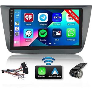 Hikity [2+64GB] Autoradio Android per Seat Altea 2004-2016 Wireless Carplay Stereo Auto con Schermo Dashcam 9 Pollici Touchscreen GPS Navigazione Radio RDS FM WiFi USB HiFi SWC CANBUS