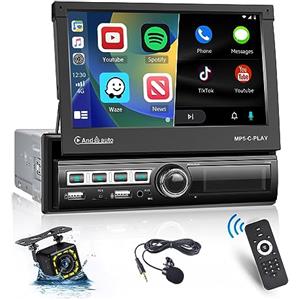 Hikity Autoradio 1 Din Carplay con Schermo Motorizzato, 7