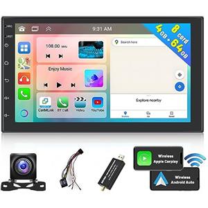 Hikity 【8 Core 4+64GB】 DAB+ Autoradio 2 Din Android con Wireless CarPlay & Android Auto 7