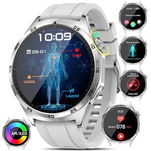 Marsyu Smartwatch Uomo Donna con ECG/HRV/Lipidi/Acido Urico/BMI/Sonno, 1.43