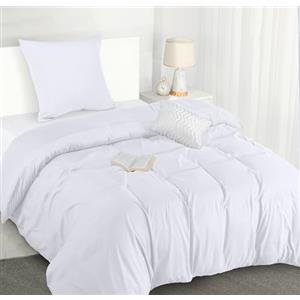 Utopia Bedding Copripiumino Singolo - Microfibra Copripiumino 140x200cm + Federa 65x65cm - Bianco