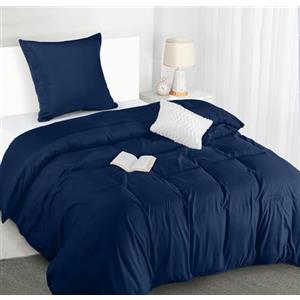 Utopia Bedding Copripiumino Singolo - Microfibra Copripiumino 135x200cm + Federa 80x80cm - Blu Navy