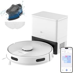 EZVIZ RE4C Plus Robot Aspirapolvere Lavapavimenti con Mappatura, Stazione Smart All-in-one, Svuotamento Automatico, 4.000 Pa, 280ml Serbatoio, Autonomia 170min, Navigazione LiDAR, App/Alexa