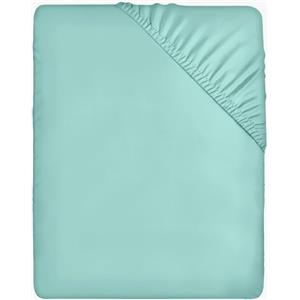 Utopia Bedding Lenzuolo con Angoli Due Piazze Matrimoniale - 160x200cm - Blu Spa - Microfibra di Poliestere Spazzolato - Lenzuolo sotto con Angoli Elasticizzato