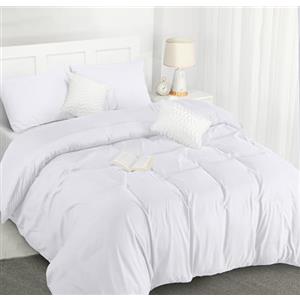 Utopia Bedding Copripiumino King Size - Microfibra Copripiumino 230x220cm + Federe 50x75cm - Bianco