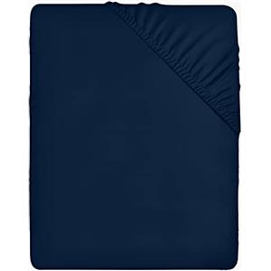 Utopia Bedding Lenzuolo con Angoli Due Piazze Matrimoniale - 160x200cm - Blu Navy - Microfibra di Poliestere Spazzolato - Lenzuolo sotto con Angoli Elasticizzato