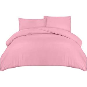 Utopia Bedding Copripiumino Una Piazza e Mezza - Microfibra Copripiumino 200x200cm + Federe 50x75cm - Rosa