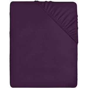 Utopia Bedding Lenzuolo con Angoli Due Piazze Matrimoniale - 200x200cm - Viola - Microfibra di Poliestere Spazzolato - Lenzuolo sotto con Angoli Elasticizzato