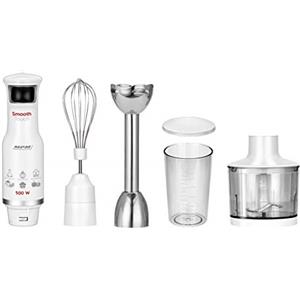 MPM MBL-28 Set Frullatore ad Immersione, Tritatutto Multiuso, Frusta, Velocità Regolabile, Tazza Tritatutto 500ml, Bicchiere Graduato 600 ml, senza BPA, 500W