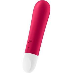 Satisfyer, mini vibratore, 'Ultra Power Bullet 1', 10,5 cm, impermeabile, ricaricabile, silicone medicale, colore:rosso