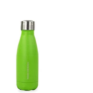 YOKO DESIGN - Bottiglia Termica con Doppia Parete in Acciaio Inox, Acciaio Inox, Verde Opaco, 260mL