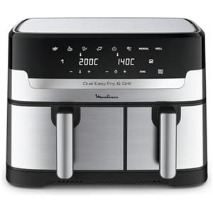 Moulinex Dual Easy Fry & Grill, Capacità 8,3 L, Doppio Cestello, Combinazione Di Friggitrice Ad Aria E Griglia, Meno Energia, 8 Programmi Preimpostati, Componenti Lavabili In Lavastoviglie, EZ905D20