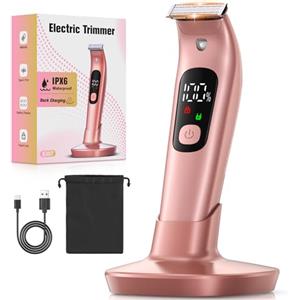 Rolgno Rasoio Elettrico Donna, [IPX6 Impermeabile & Delicata] Epilatore Elettrico Donna Cordless, Depilatore Corpo Donna a Secco & Bagnato con Dock di Ricarica USB, Shaver per Gambe, Braccia, Viso