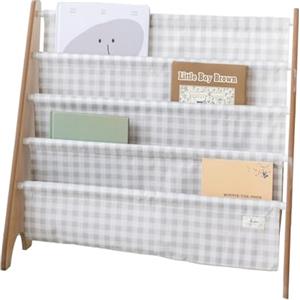 3 Sprouts - Porta Libri per Bambini - Libreria Montessoriana per Cameretta - Gingham Beige