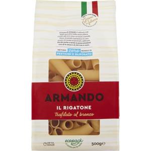 Armando, Il Rigatone, Pasta di Semola di Grano Duro di Filiera 100% Italiano - Trafilato al bronzo - 8 confezioni da 500 gr