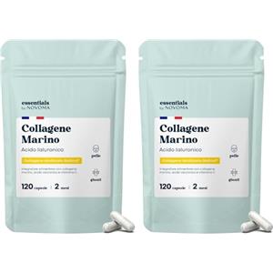 NOVOMA Collagene Acido Ialuronico con Vitamina C, Integratore per Pelle, Articolazioni e Ossa, 800mg Collagene Idrolizzato Puro NATICOL, Essentials by Novoma (120 Unità (Confezione da 2))