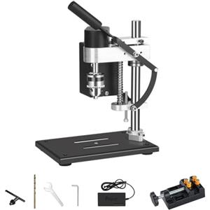 TICFOX Mini trapano a terra 775, 300 W, 7 marce, corsa regolabile 50 mm, portata mandrino 0,6 - 6 mm, trapano per legno, metallo, modellismo e plastica