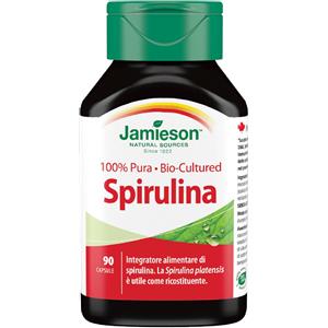Jamieson Spirulina - Integratore Alimentare Ricostituente da 90 Capsule, Fonte di Sali Minerali e Vitamine, Senza Glutine e Lattosio