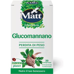 Matt Glucomannano - Integratore Alimentare 30 Compresse, Aumenta il Senso di Sazietà, Senza Glutine