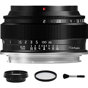 TTArtisan Obiettivo verticale manuale F2 Full Frame da 50 mm con grande apertura per fotocamera mirrorless Nikon Z Mount Z5 Z6 Z7 Z6II MarkII Z7II Zfc Z0 Z9 nero