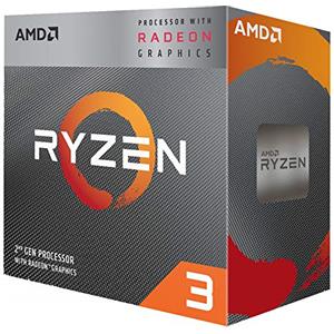 AMD Processore AMD Ryzen 3 3200G (GPU integrata Radeon Vega 8, 4 cores/4 threads, 65W DTP, AM4 socket, 6MB Cache, Boost di Frequenza fino a 4.0 Ghz max, dissipatore ad aria Wraith stealth cooler)
