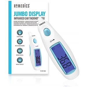 HoMedics Jumbo Display, Termometro Auricolare ad Infrarossi, Termometro da Orecchio con Allarme Febbre