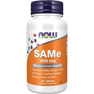 NOW Foods SAMe 400 mg - 60 Compresse Vegetariano per Benessere Emotivo e Salute delle Articolazioni