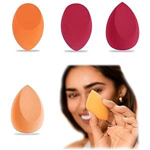 SJBAUTYO 4 pz Set di Spugnette Trucco, Beauty Blender Applicare Contouring Viso e Blush, Spugnetta Fondotinta Ottimo per Liquidi, Creme e Polveri
