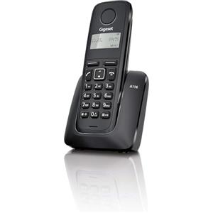 Gigaset A116 - telefono DECT cordless - 12 ore di conversazione e 130 ore di standby - rubrica con fino a 50 voci, nero